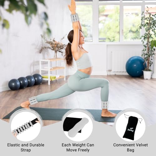 Ankle Weights Wrist Weight for Women Men, Set of 2, 1 lb/2 lb Each - color: Grey, size: 1lb each weight (2lbs Pair)