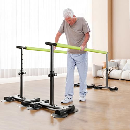 Parallel Bars for Physical Therapy, 6.57Ft, Height Adjustable, Black and Green