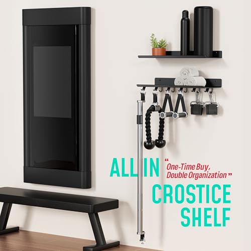 2-Tier Floating Shelf Compatible with Tonal Accessories, Home Gym Storage Shelf, Gym Rack Wall Mount Organizer, Workout Metal Holder, T-Bracket Lock Adapters Hanger, US Patent Holding - style: 2 Tier