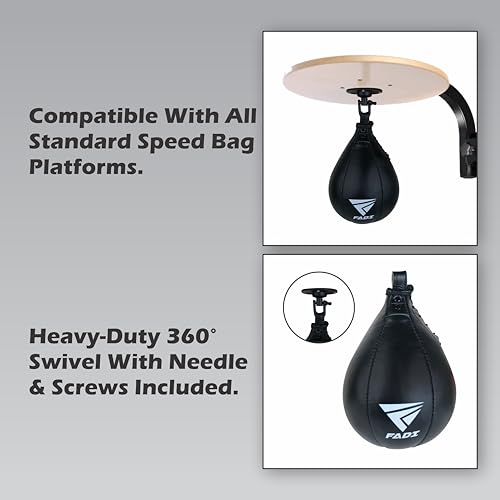 Leather Speed Bag – Boxing Training Punching Ball with Heavy-Duty Hanging Swivel for MMA, Muay Thai, Fitness, and Stress Relief