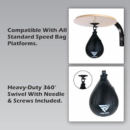 Leather Speed Bag – Boxing Training Punching Ball with Heavy-Duty Hanging Swivel for MMA, Muay Thai, Fitness, and Stress Relief