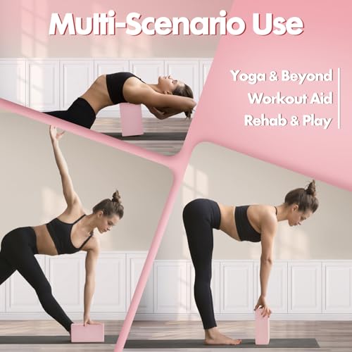High-Density EVA Yoga Block – Hard & Thick (250g) Block for Yoga, Pilates, Dance Workout – Non-Slip Exercise Brick for Beginners, 9x6x4 Inches