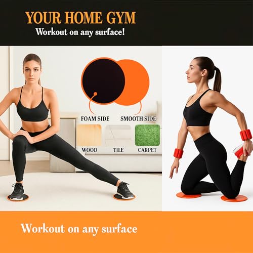 Wrist and Ankle Weights Set with Core Sliders, Adjustable 1lb Each, Sweatproof Design, Portable for Yoga, Pilates, Strength Training, and Home Workouts