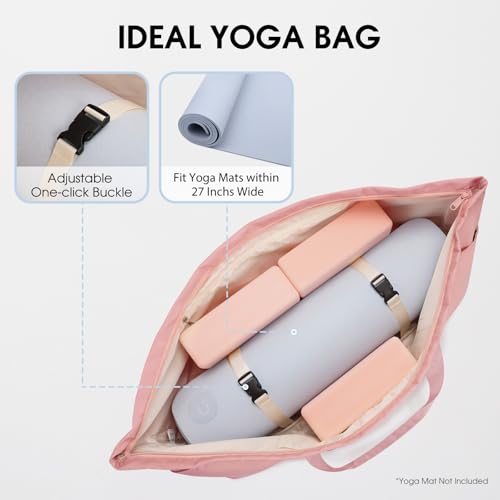 sportsnew Large Yoga Mat Bag with Shoes Compartment and Wet Pocket Ladies Pilates Gym Tote Bag with Yoga Mat Holder Strap for Women Men Workout Carrier Stuff Accessories