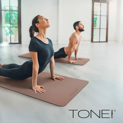 TONE Fitness Yoga Mat 1/4" Thick Non Slip Exercise & Pilates Mat for Home Workouts with Carrying Strap | Multiple Options