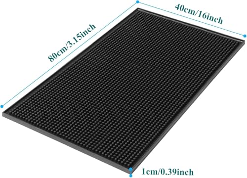 Extra Large (31.5 inch by 16 inch) Thick Rubber Service Bar Mat for Home Kitchen Counter Mat, Bartender Bar Mat, Dish Drying Mat, 2 Packs Black - size: 31.5x16 inches(2 Packs, Black)