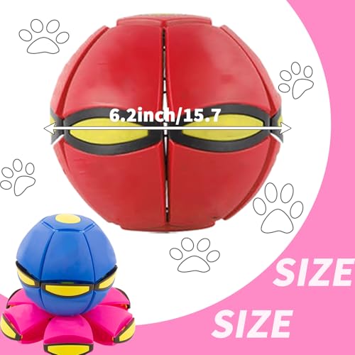 3PCS Dog Flying Disc Toy - Light Up Saucer Ball for Dogs - Outdoor Games (Red+Blue+Pink) - color: Red+Blue+Pink