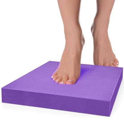 Balance Pad- Foam Balance Pad for Workout, Non-Slip & Water-Resistant Stability Trainer Mat, Soft TPE Exercise Foam Mat for Rehabilitation Stability,Physical Therapy,Fitness,Yoga (15.7" * 13" * 2") - color: Purple