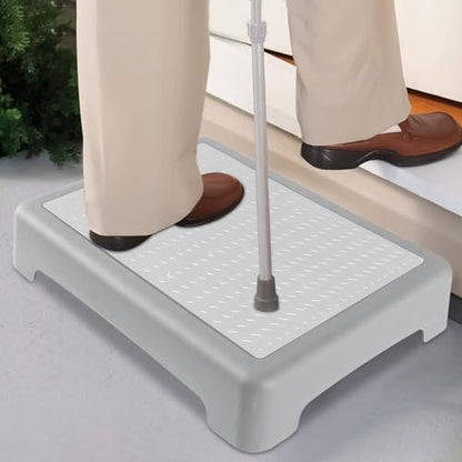 Shower Step Stool Safety Elderly Stepping Stool for Bed - color: Gray