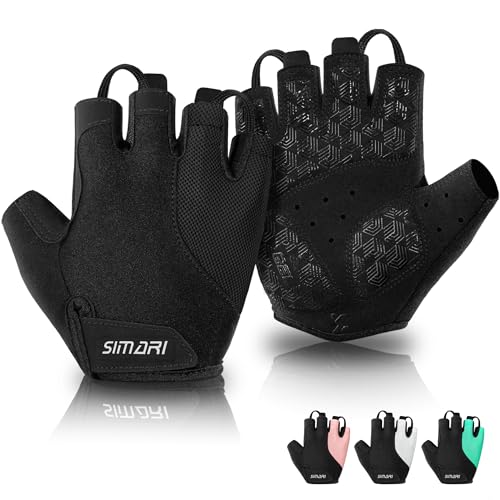 SIMARI Gel Pad Cycling Gloves with Shock-Absorbing/Grip/Breathable, Workout Bike Gloves for Men Women Biking, Mountain Biking, Fitness, Gym Exercise, Weight Lifting Training, Yoga, Pilates