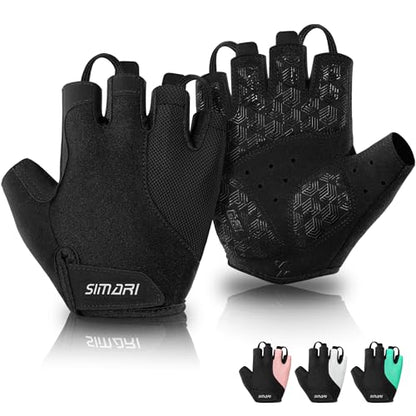 SIMARI Gel Pad Cycling Gloves with Shock-Absorbing/Grip/Breathable, Workout Bike Gloves for Men Women Biking, Mountain Biking, Fitness, Gym Exercise, Weight Lifting Training, Yoga, Pilates