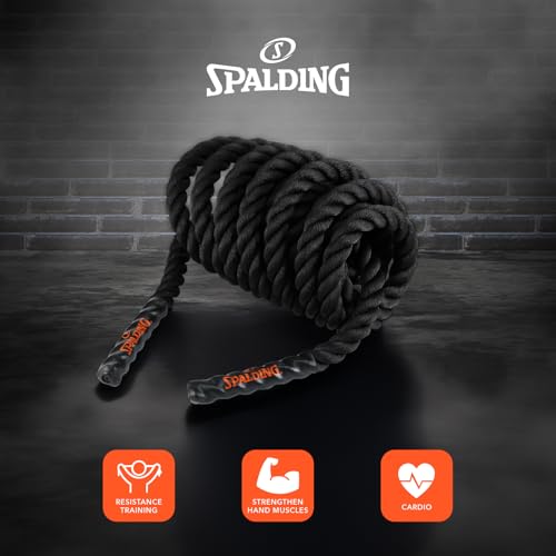 Spalding - Battle Rope for Strength & Conditioning, 22 ft Heavy Duty Training Rope for Cardio, Endurance & Full Body Workout, Durable Fitness
