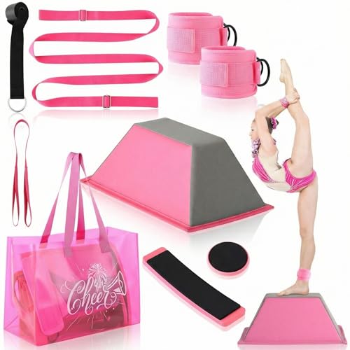 7pcs Stunt Cheer Flyer Training Set, PU Non-slip Flyer Stand, Lightweight Cheerleading Equipment, Stretch Strap, Rotating Board, Ankle Strap, Core Strength Balance Training