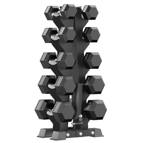 Hex Dumbbell Sets with Rack, 85-560lb Dumbbell Weight Set & Storage Rack - size: 330lb(20, 25, 30, 40, 50lb)x2 & T-Bar Rack