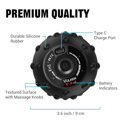 Vibrating Massage Ball for Muscle Recovery with SphereStrap – Target Hard-to-Reach Areas, Hands-Free Back Massage. 4 Speeds High Intensity Trigger Point Massage Ball.