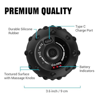 Vibrating Massage Ball for Muscle Recovery with SphereStrap – Target Hard-to-Reach Areas, Hands-Free Back Massage. 4 Speeds High Intensity Trigger Point Massage Ball.