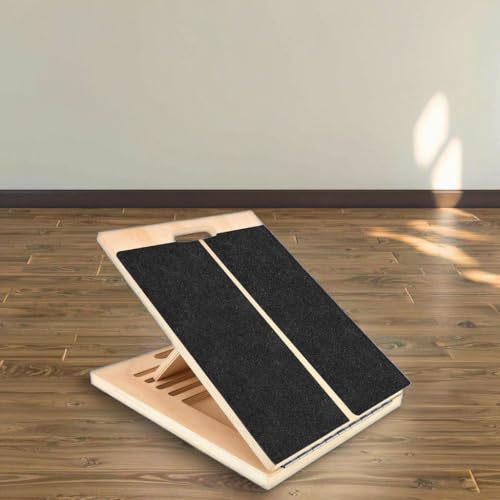 Slant Board for Calf-Stretching - Wooden Incline Wedge Stretcher for Squats, Foot & Ankle Mobility, Portable Fitness Equipment, Balance Block for Heel Stretch