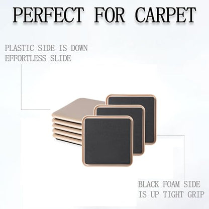 8 Pcs 3 1/2'' Furniture Sliders Pads for Hardwood Floors（Coffee,Square） - size: 3 1/2" Square-8 Pack Coffee