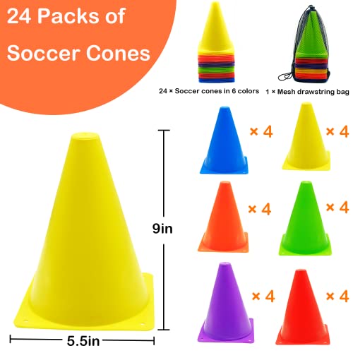 Soccer Cones Set, 84/42Pcs 7"/9" Cones Sports + Disc Cones, Cones for Sports with Carry Bag, Training Cones, Soccer Cones for Training, Plastic Soccer Cones for Drills