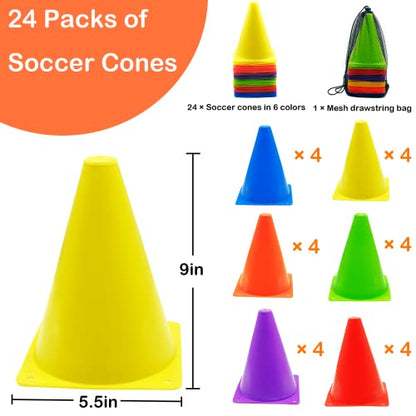 Soccer Cones Set, 84/42Pcs 7"/9" Cones Sports + Disc Cones, Cones for Sports with Carry Bag, Training Cones, Soccer Cones for Training, Plastic Soccer Cones for Drills
