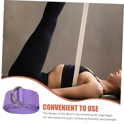 YARNOW Yoga Assisted Stretch Belt Fitness Resistance Belt Foot Stretching Band Comfortable Belt Yoga Support Belt Foot Muscle Relaxation Stretching Strap Lavender Polyester Cotton