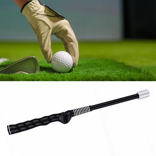 Golf Swing Trainer, Grip Correction Swing Click Feedback Training Aid Weighted Portable Indoor Outdoor Practice Stick for Beginner Tempo Golfers, Golf Gifts for Men