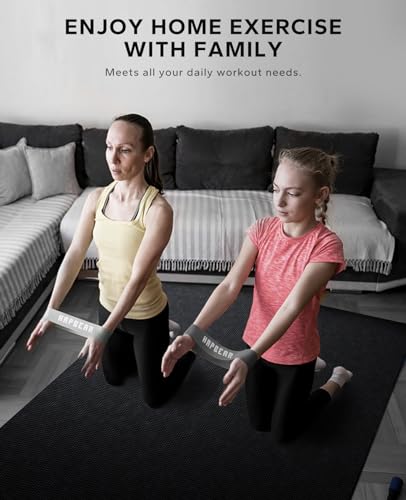 HAPBEAR Large Exercise Mat-7'x5'/6'x8'/6'x9'/6'x10'/6'x12'x8mm(1/3"),Non-Slip, Ultra Durable, Thick Workout Mat for Home Gym Flooring Cardio, Yoga for Fitness, High-Density, Shoes-Friendly