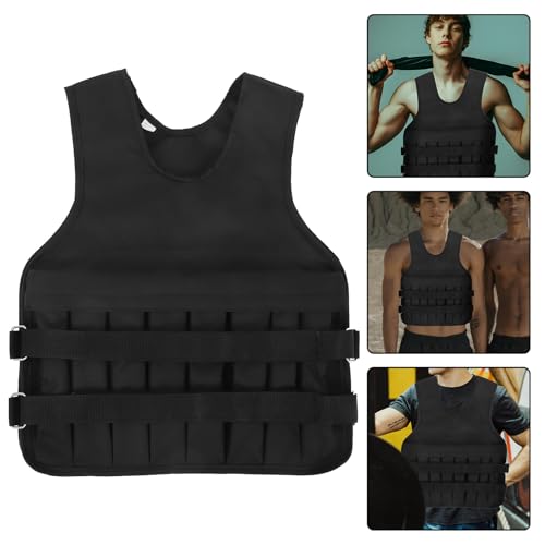 Cabilock Adjustable Weighted Vest for Men Gym Strength Training Running Fitness Oxford Cloth Multi-functional Replaceable Weight Design Sports Sandbag Vest