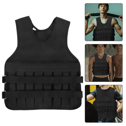 Cabilock Adjustable Weighted Vest for Men Gym Strength Training Running Fitness Oxford Cloth Multi-functional Replaceable Weight Design Sports Sandbag Vest
