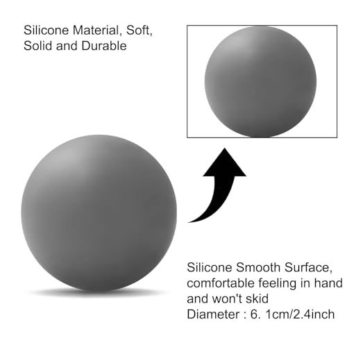 WOVTE Massage Lacrosse Ball for Sore Muscles, Shoulders, Neck, Back, Foot, Body, Deep Tissue, Trigger Point, Muscle Knots, Yoga and Myofascial Release (Grey) - color: Grey