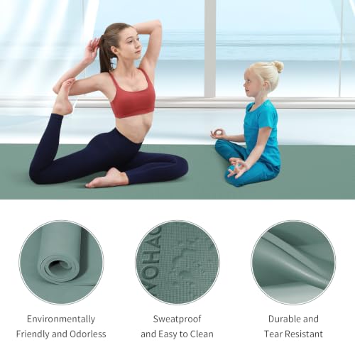 Extra Wide & Thick 8mm Yoga Mat, 72"x31.5" - color: Dark Green