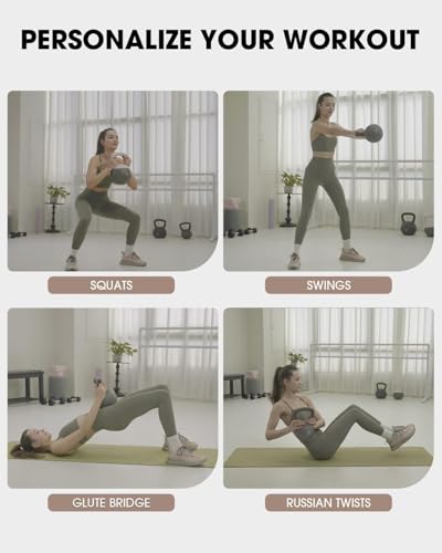PAETA Soft Kettlebell for Home Fitness – Anti-Slip Grip & Wide Handle Design,Soft Kettlebell Set, Gentle Floor-Friendly Impact – 10lbs, 15lbs, 20lbs, for Home Functional Training - color: 20lbs White