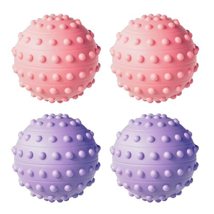 Spiky Massage Balls for Feet,4 Pcs 1.9'' Hard Lacrosse Ball Deep Tissue Recovery Tool,Trigger Point Ball for Myofascial Release & Trigger Point Therapy (Pink)