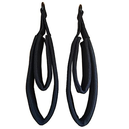 2Pcs Pilates Double Loop Straps Feet Fitness Equipment Straps Double Padded Pilates D-Ring Loops Yoga Double Loop Straps Handle Straps Pilates Reformer Accessories for Home Gym Workout