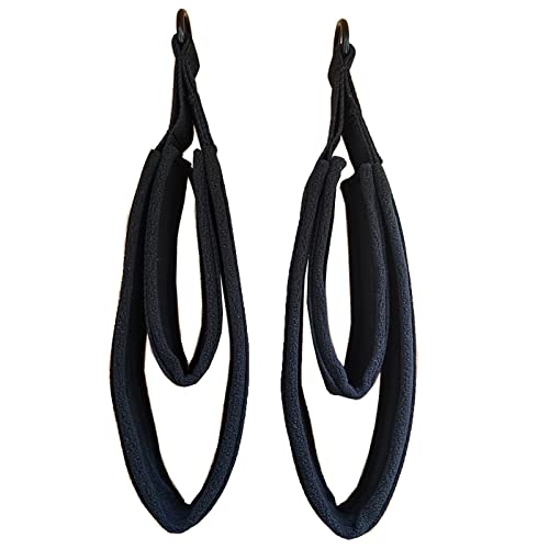 2Pcs Pilates Double Loop Straps Feet Fitness Equipment Straps Double Padded Pilates D-Ring Loops Yoga Double Loop Straps Handle Straps Pilates Reformer Accessories for Home Gym Workout