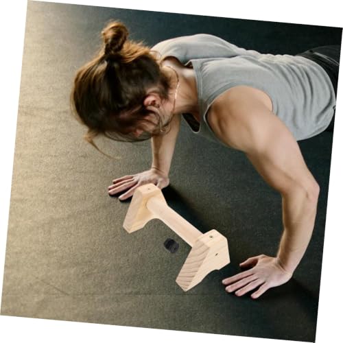 PartyKindom Wooden Push up Bars Pushup Handles Non-slip Parallettes 30cm Beech Wood Strength Training Equipment for Home Gym Calisthenics Workout
