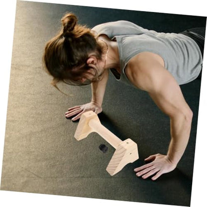 PartyKindom Wooden Push up Bars Pushup Handles Non-slip Parallettes 30cm Beech Wood Strength Training Equipment for Home Gym Calisthenics Workout