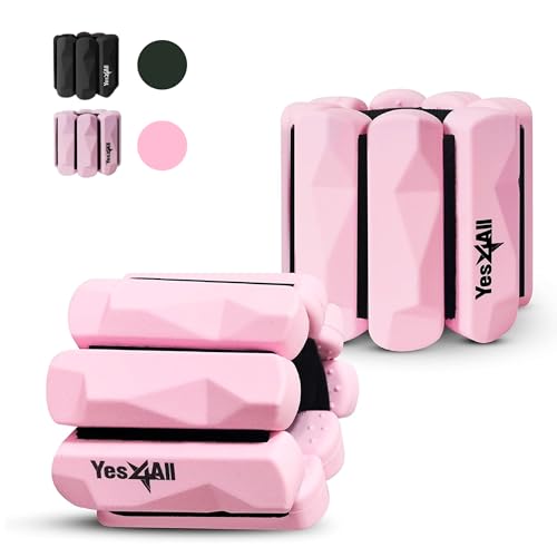Yes4All Adjustable Wrist & Ankle Weights 3.5/5 LB Pair, Leg Weights for Women & Men, Weighted Arm Bands with Removable Sandbags for Fitness, Pilates, Walking, Strength Training - Versatile Colors