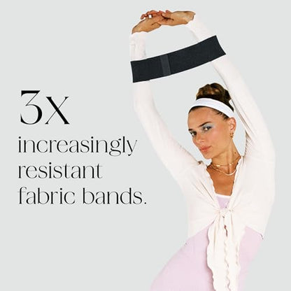 Bala Bands Resistance Bands, Non-Slip Fabric Exercise Bands - color: CHARCOAL, size: Resistance Bands (Set of 3)