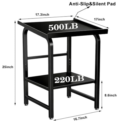 Adjustable Dumbbell Rack Weight Stand, 500LBS Heavy Duty Solid 2-Tier Kettlebell Storage Organizer, Full Rubber Anti-Slip Mat Space Saving Gym Rack for Home Garage (Rack Only, No Dumbbells)