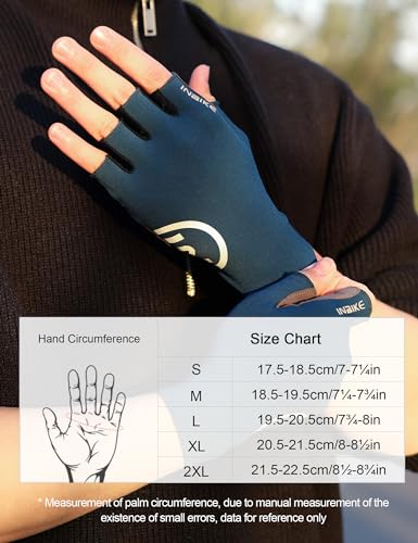 INBIKE Cycling Gloves for Men Women, Breathable Bike Gloves Lightweight Half Finger Biking Glove Mountain Road Bicycle - color: Blue, size: Small
