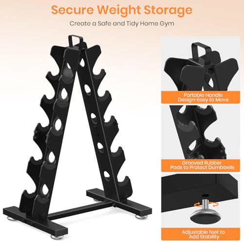 TomCare 6-Tier|5-Tier|4-Tier|2-Tier Dumbbell Rack Stand Only, Weight Rack for Home Gym Storage Stand for Weights Metal Weight Stand Dumbbell Holder (Dumbells not Included)