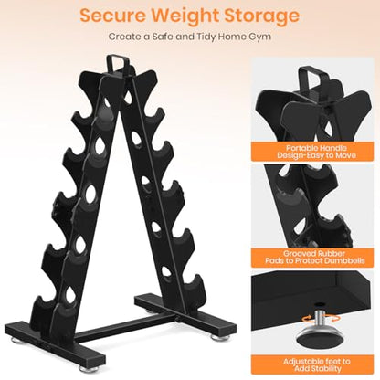 TomCare 6-Tier|5-Tier|4-Tier|2-Tier Dumbbell Rack Stand Only, Weight Rack for Home Gym Storage Stand for Weights Metal Weight Stand Dumbbell Holder (Dumbells not Included)