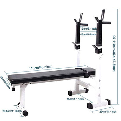 Dip Stand Weightlifting Stand Adjustable Height Bench Press Rack Home Gym Fitness Workout Equipment Foldable Weight Bench Multi-Function Barbell Rack