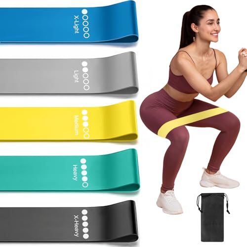 Resistance Loop Exercise Bands for Working Out, Fitness Elastic Bands, Workout Bands for Home Gym, Stretching, Yoga, Pilates, Physical Therapy (5pcs Set) - color: Multicolor