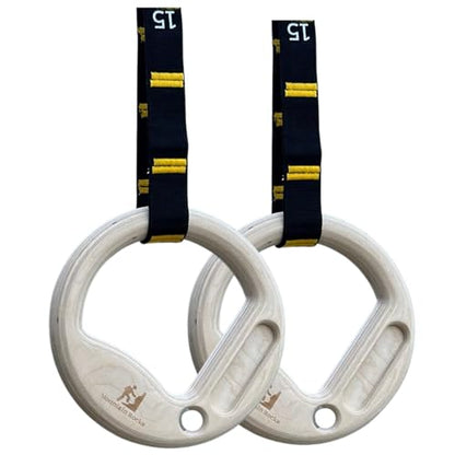 Name: Wood 32mm Gymnastic Rings with Finger Training hangboard | Wooden Gymnastics Rings | Portable Finger Training Board | Hang Grip Strengthener AU Gym Rings for Rock Climbing