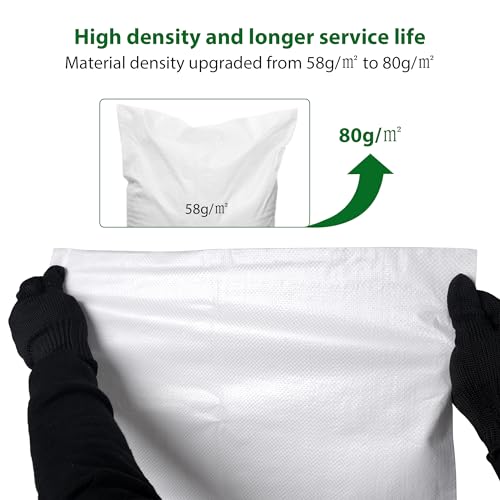 12 Pack Heavy Duty Sand Bags, (20" X 30"), Used for Flooding, Builders, Garden Waste, Grain Storage and Cargo Handling (12)