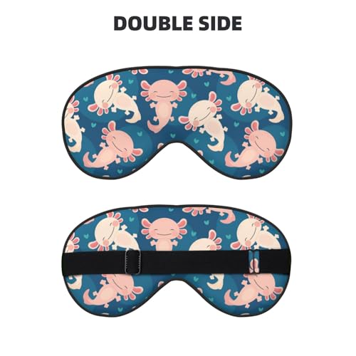 Axolotl Kawaii Sleep Mask Eye Mask with Adjustable Strap Eye Sleep Shade Cover Blocks Light for Women Men Airplane Travel Nap - color: Axolotl Kawaii