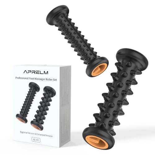 Foot Massager Roller Set for Plantar Fasciitis Relief, Professional 2-Pack (Beginner & Enhanced), Foot Roller for Home Office, Gifts for Mom Dad Friends