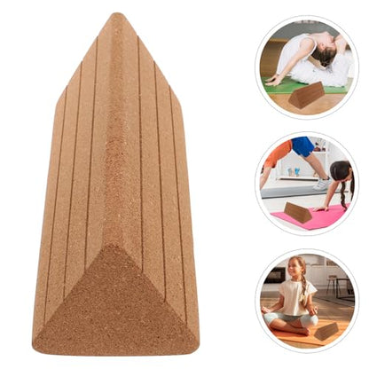 ULTECHNOVO Triangle Cork Yoga Blocks High-density Non-slip Pilates Workout Bricks for Stretching and Balance Training, Lightweight Supportive Yoga Bricks for Home Gym and Dance Fitness
